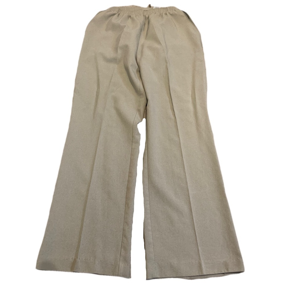 Vintage Tradition Wide Leg Trouser Pants | Size 12 | Khaki Beige | Elastic Waist